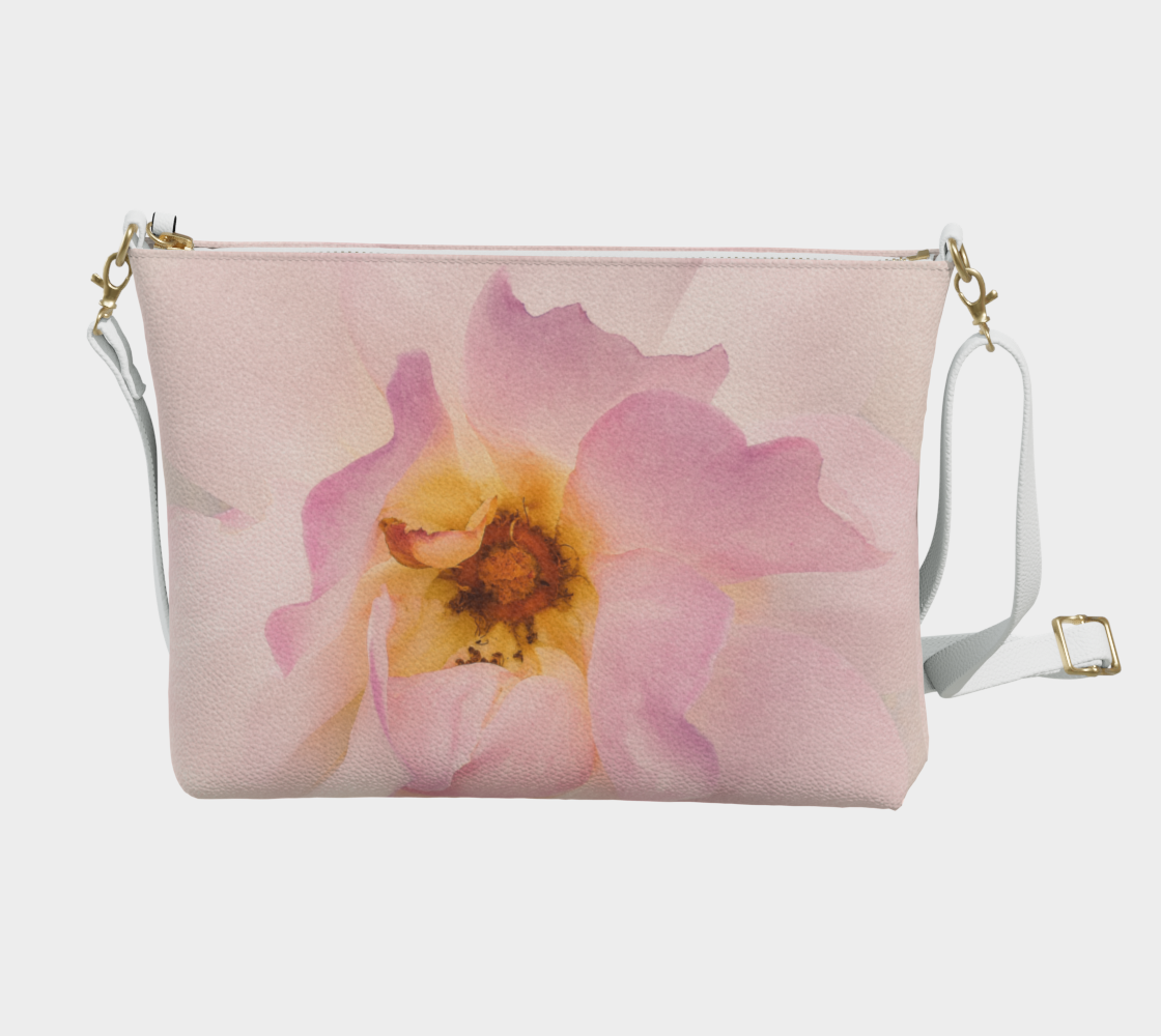 Center of My Universe Rose Vegan Leather Crossbody Purse