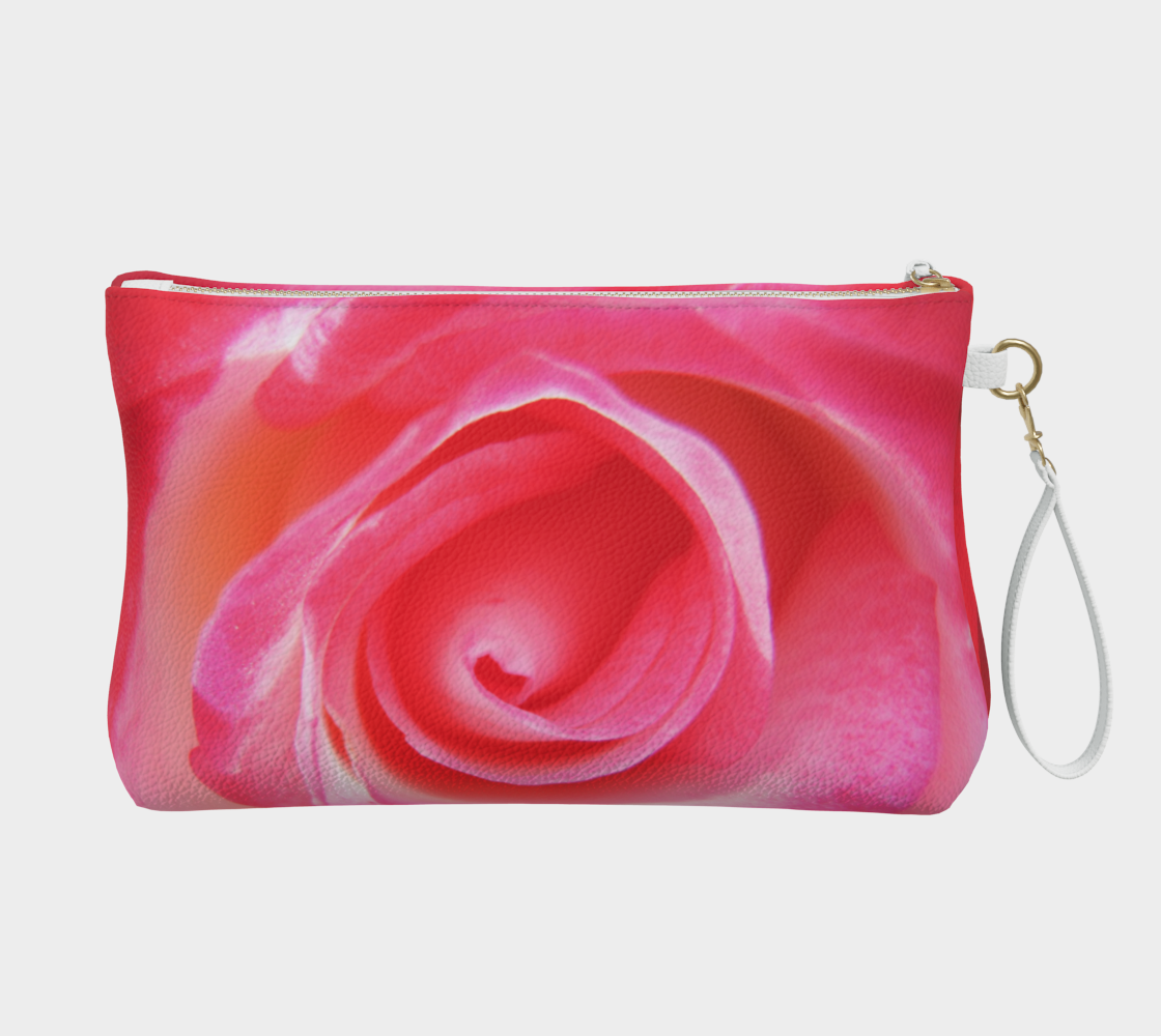 Sparkle Rose Vegan Leather Makeup Bag