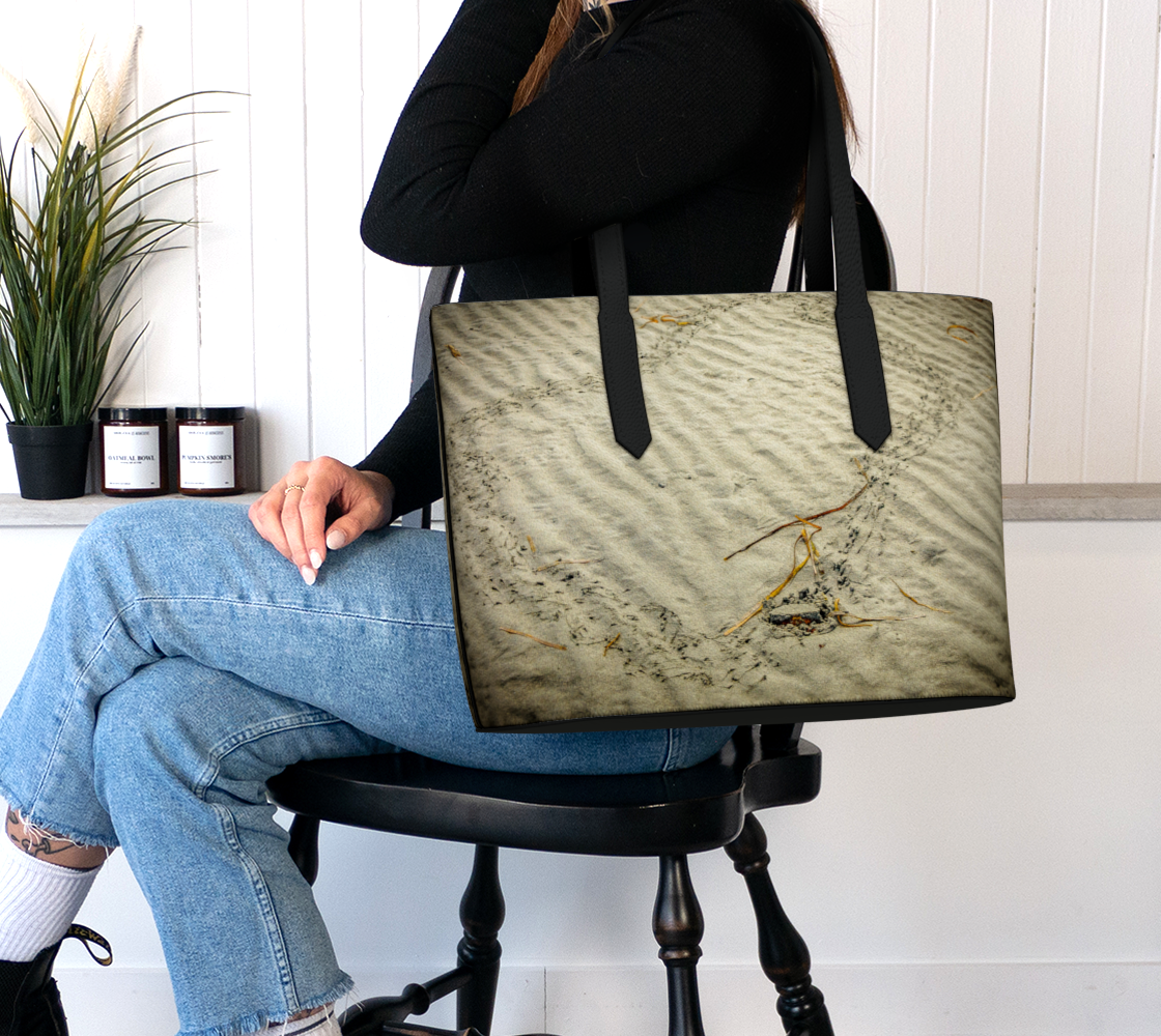 Crab Tracks Vegan Leather Tote Bag