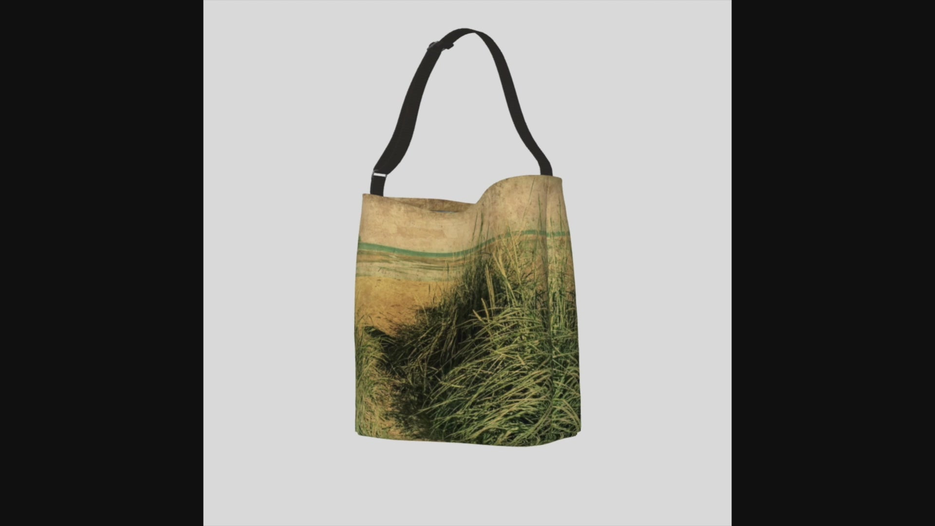 Video of the Vintage Beach Neoprene Day Tote: Nostalgic Seaside-Inspired Print Bag