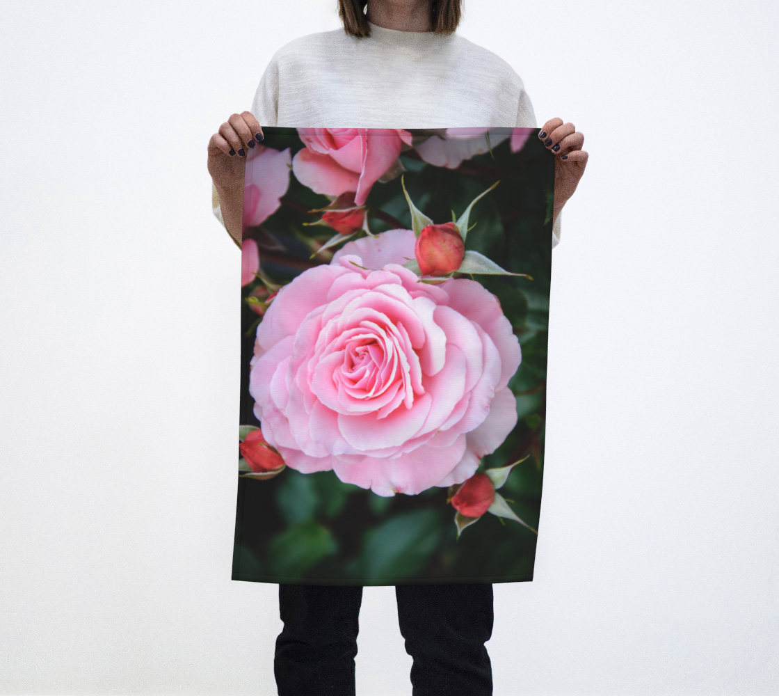 Love Surrounds Rose Tea Towel