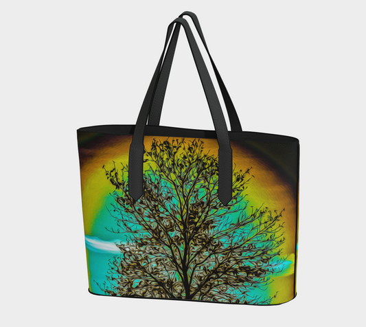 Island Tree Of Life Vegan Leather Tote Bag