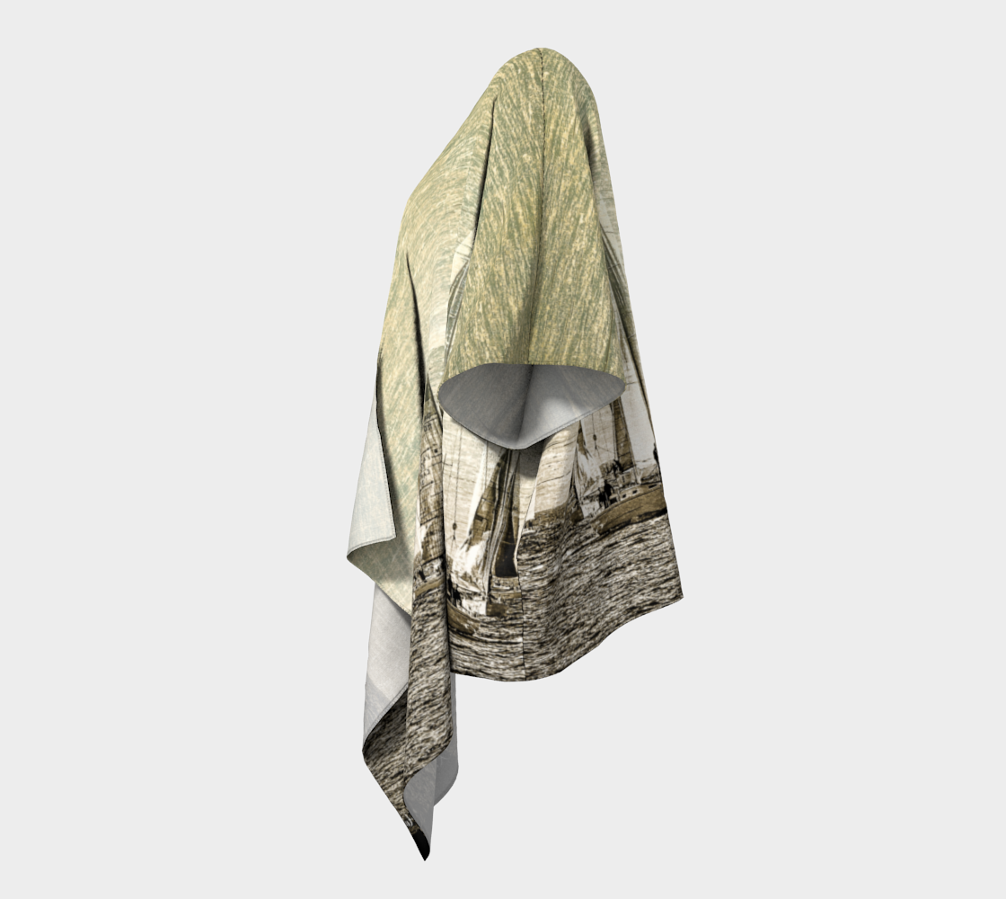 Left side of Yacht Race draped kimono.