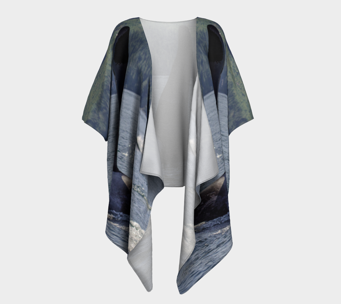 Front of Orca so Close draped kimono.