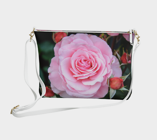 Love Surrounds Roses Vegan Leather Crossbody Purse