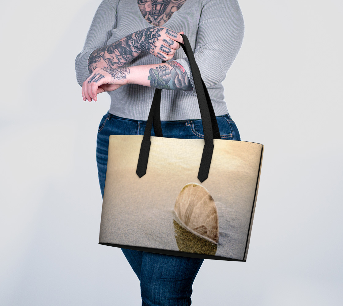 Standing in the Glow Sand Dollar Vegan Leather Tote Bag
