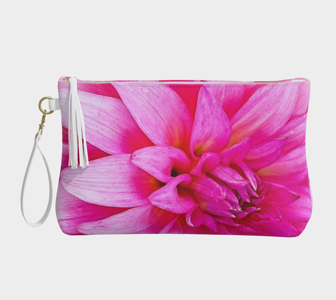 Summer Dahlia Vegan Leather Makeup Bag