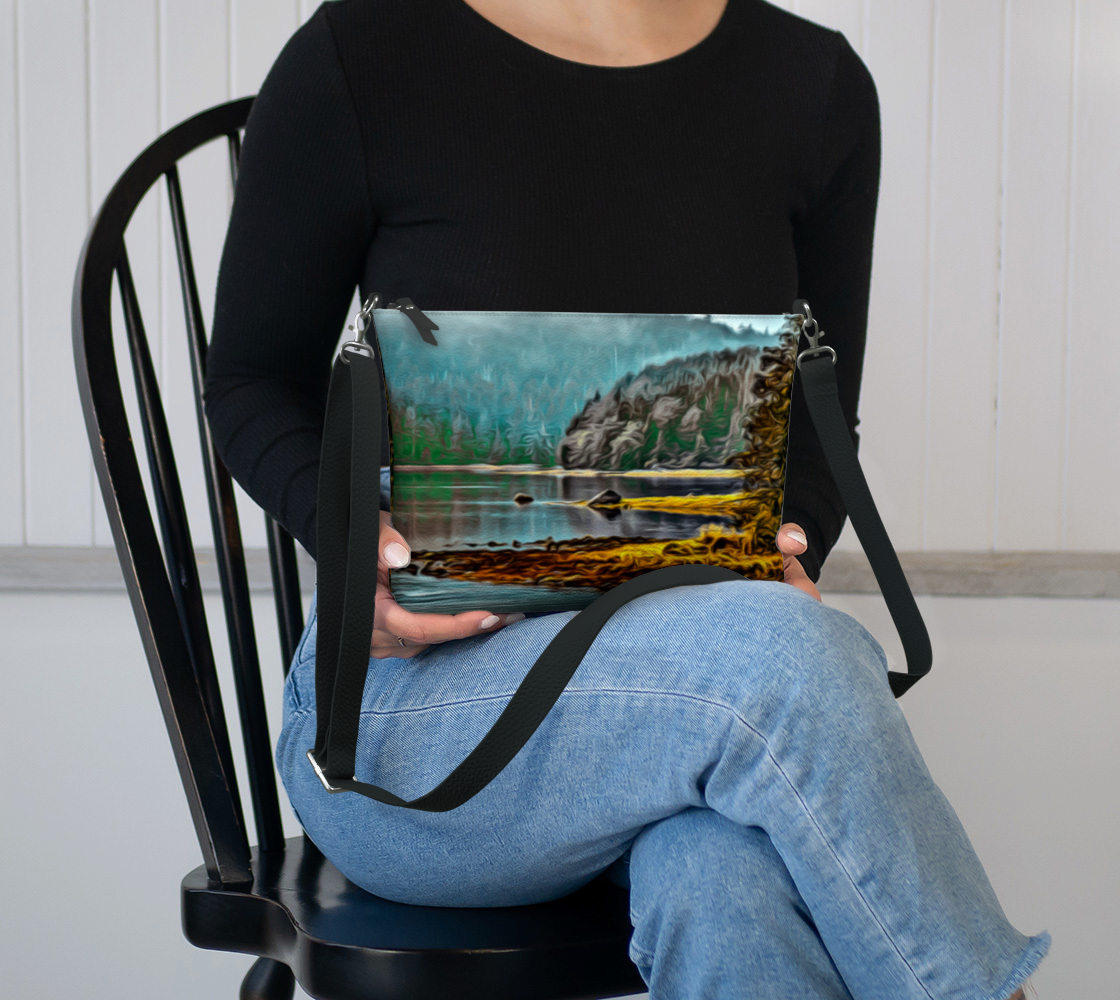 Wild Pacific Ucluelet Inlet Vegan Leather Crossbody Purse