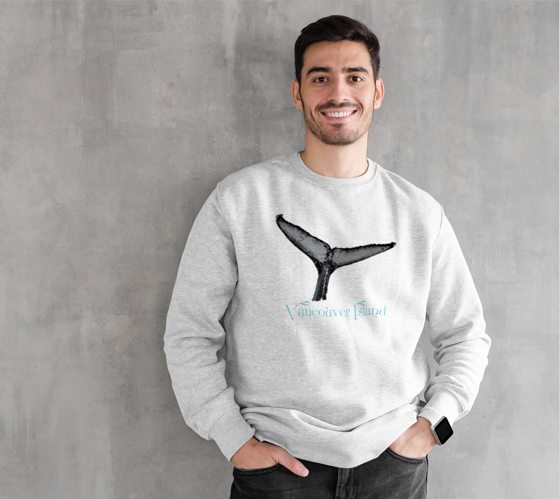Humpback Whale Tail Vancouver Island Unisex Crewneck Sweatshirt What’s better than a super cozy sweatshirt? A super cozy sweatshirt from Van Isle Goddess!  Super cozy unisex sweatshirt for those chilly days.  Excellent for men or women.   Fit is roomy and comfortable. 