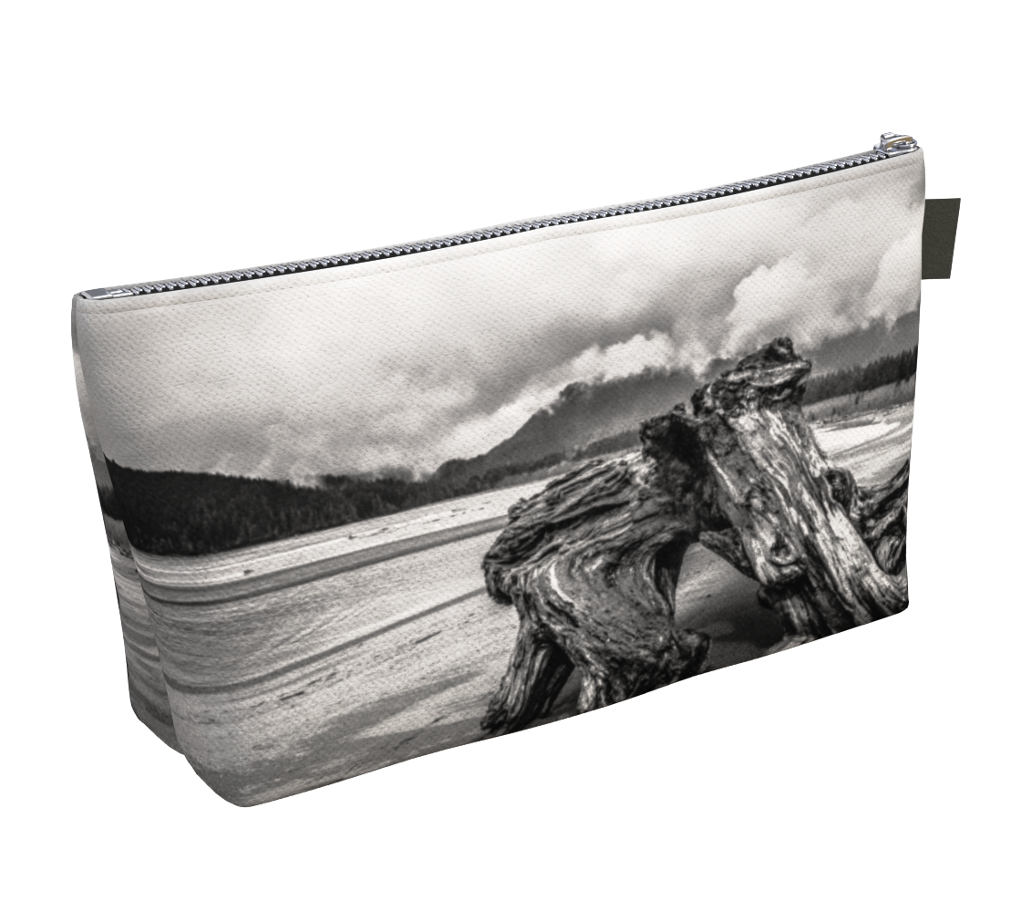 Driftwood Monument Makeup Bag by Van Isle Goddess Vancouver Island available in 2 sizes.