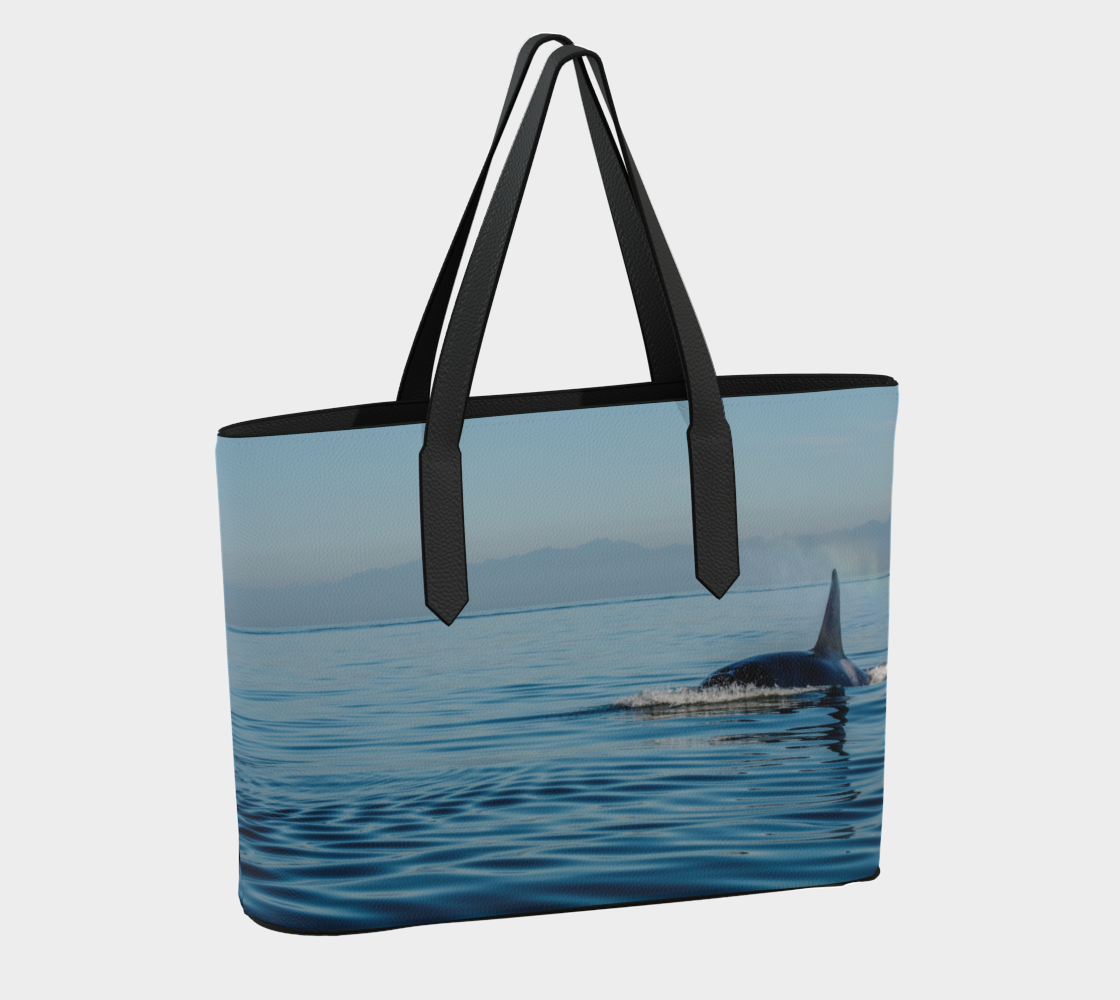 Orca Spray Vegan Leather Tote Bag