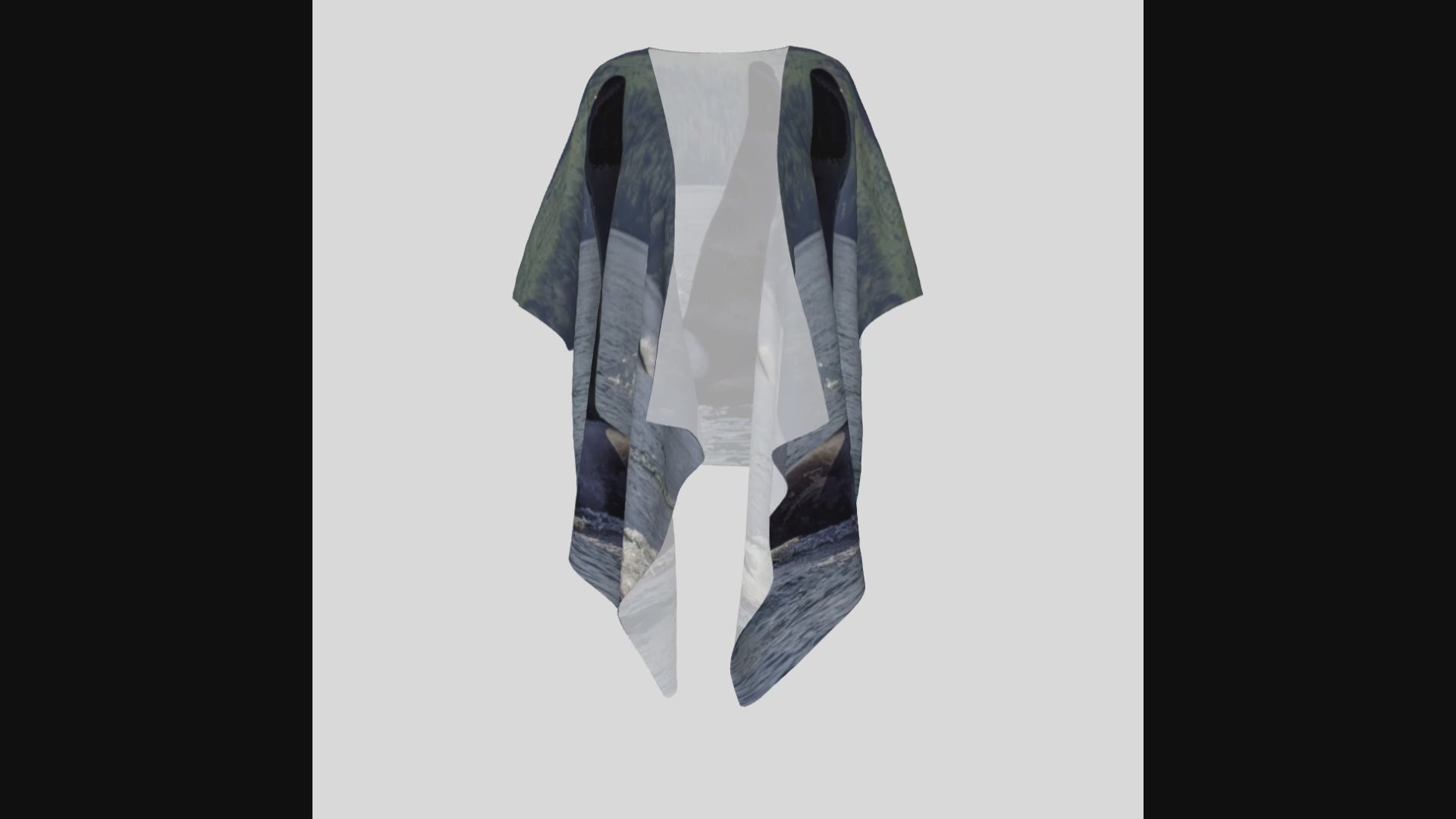 Video of the Orca So Close Draped Kimono