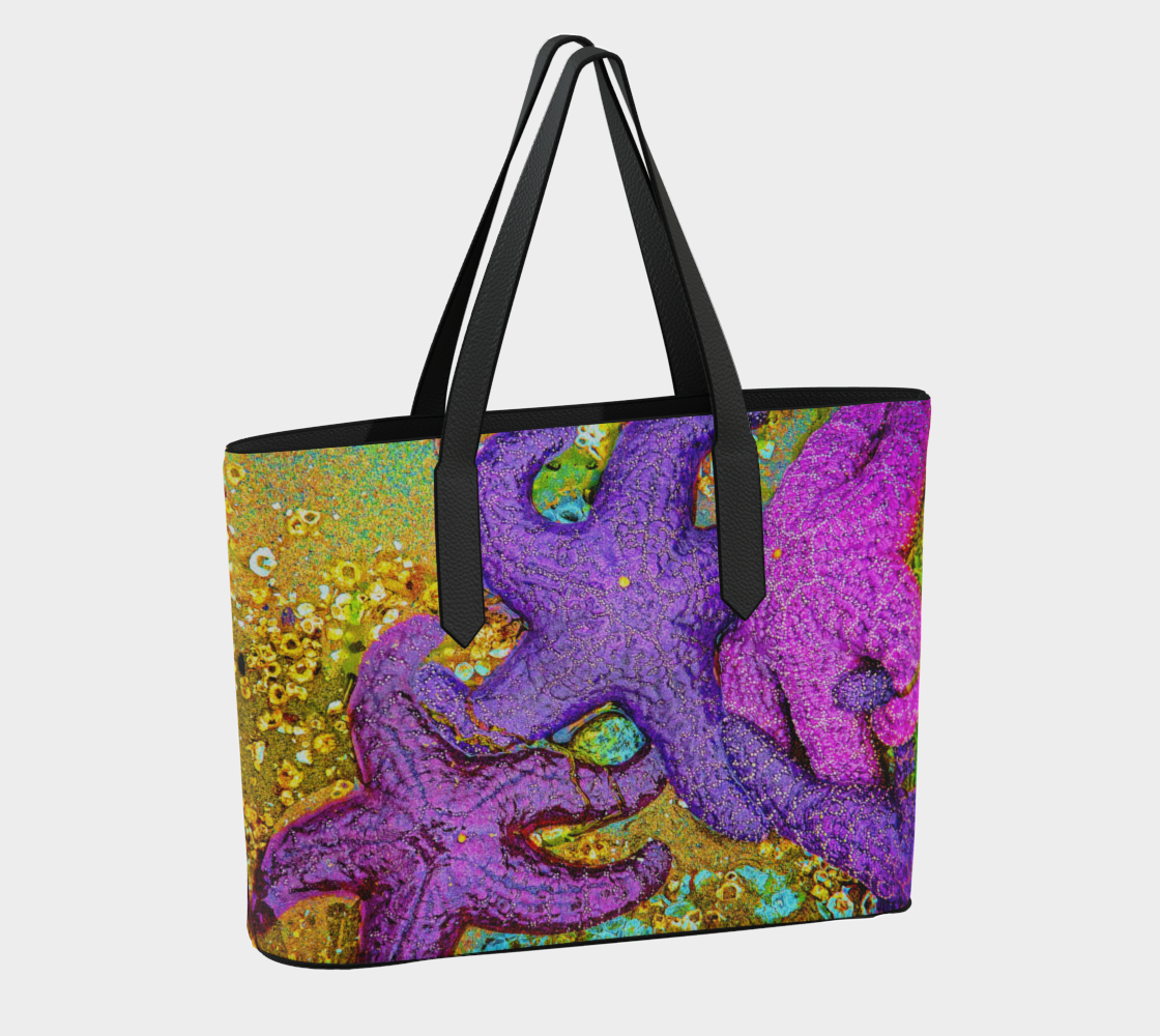 Starfish Cluster Vegan Leather Tote Bag