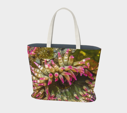 Van Isle Goddess Pink Sea Anemone oversized Market Tote.