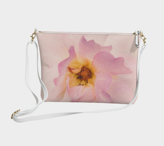 Center of My Universe Rose Vegan Leather Crossbody Purse