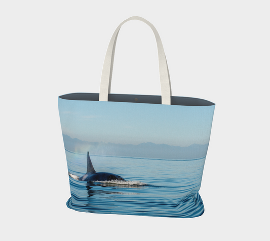 Van Isle Goddess Orca Spray oversized Market Tote.