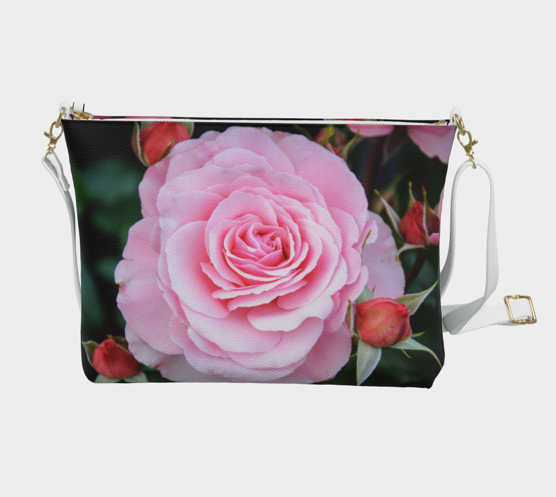 Love Surrounds Roses Vegan Leather Crossbody Purse