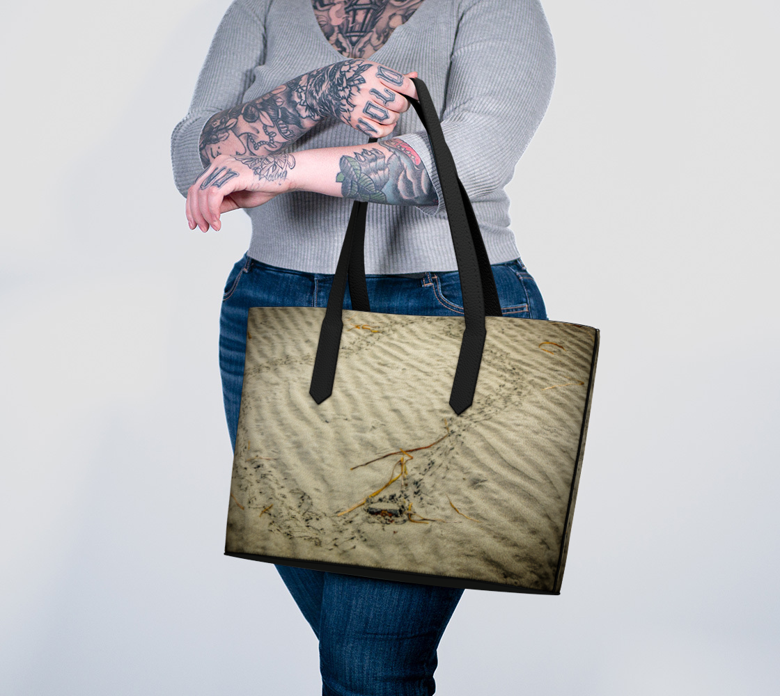 Crab Tracks Vegan Leather Tote Bag