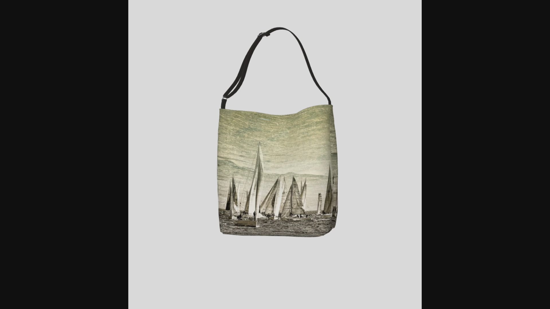 Yacht Race Neoprene Day Tote: Nautical-Inspired Boat Race Print Bag