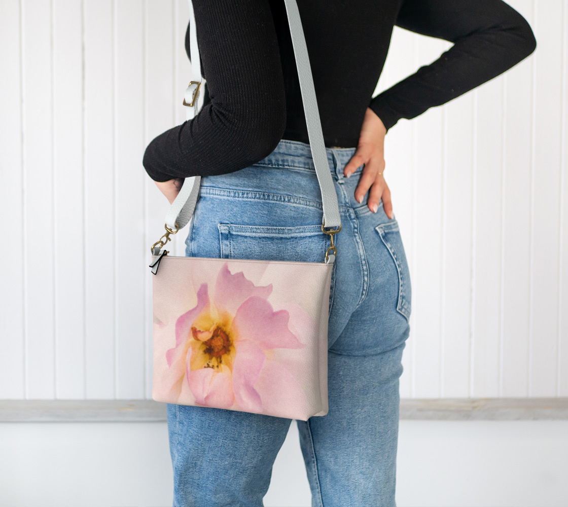 Center of My Universe Rose Vegan Leather Crossbody Purse