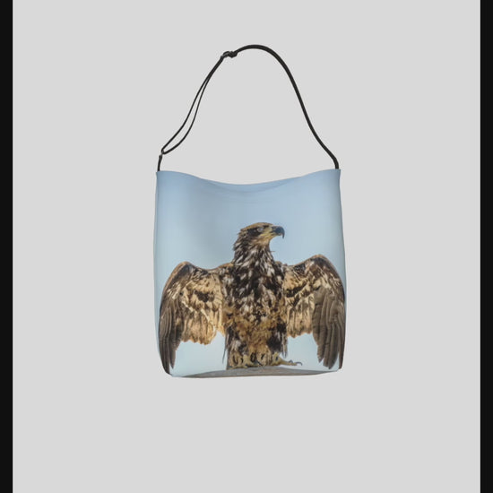Video of the Thunderbird Eagle Neoprene Day Tote: Majestic Wildlife-Inspired Tote Bag