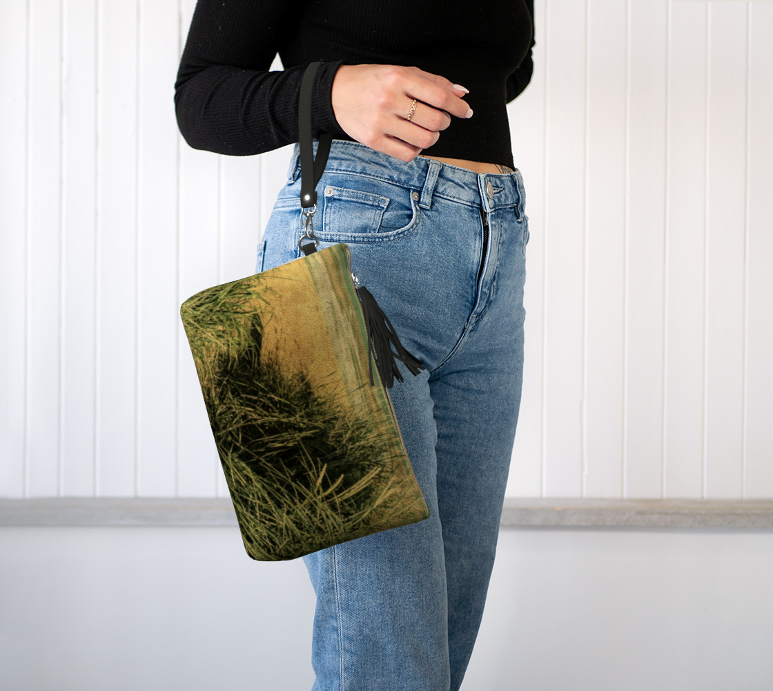 Vintage Beach Vegan Leather Makeup Bag