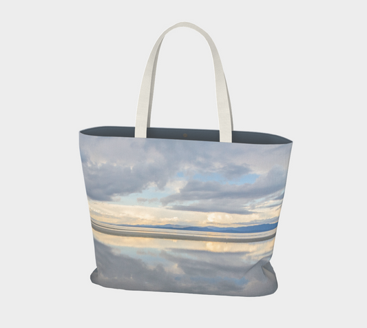 Van Isle Goddess Light Language Parksville Beach oversized market tote.