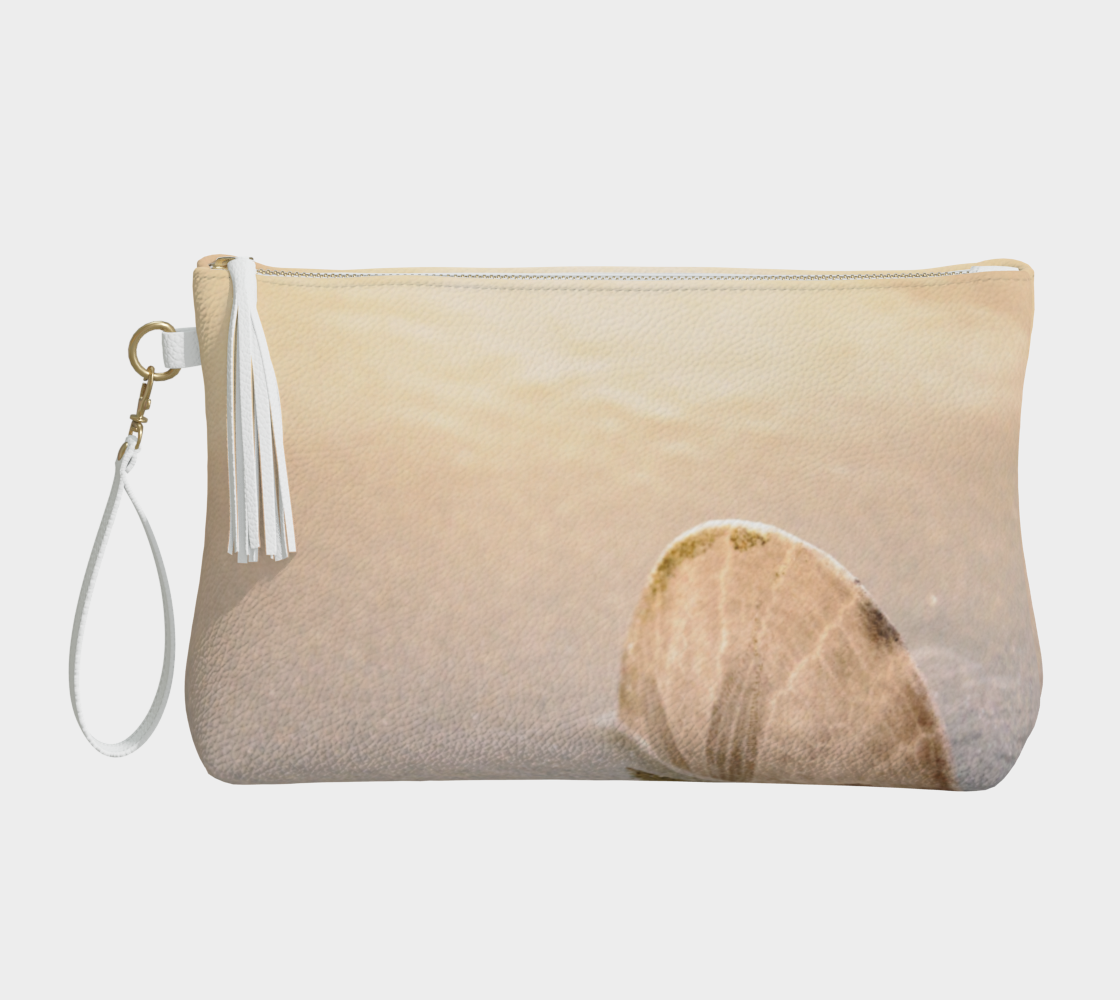 Standing in the Glow Sand Dollar Vegan Leather Makeup Bag