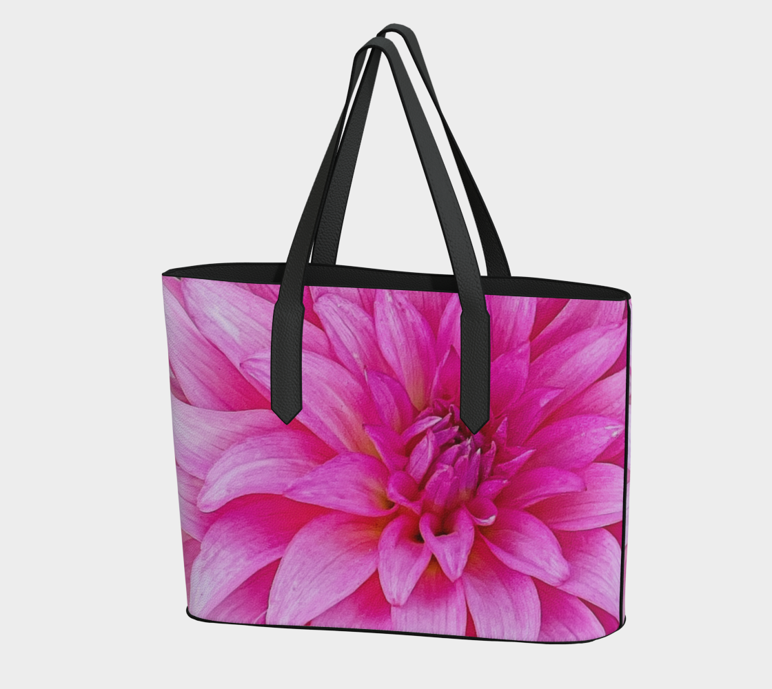 Summer Dahlia Vegan Leather Tote Bag