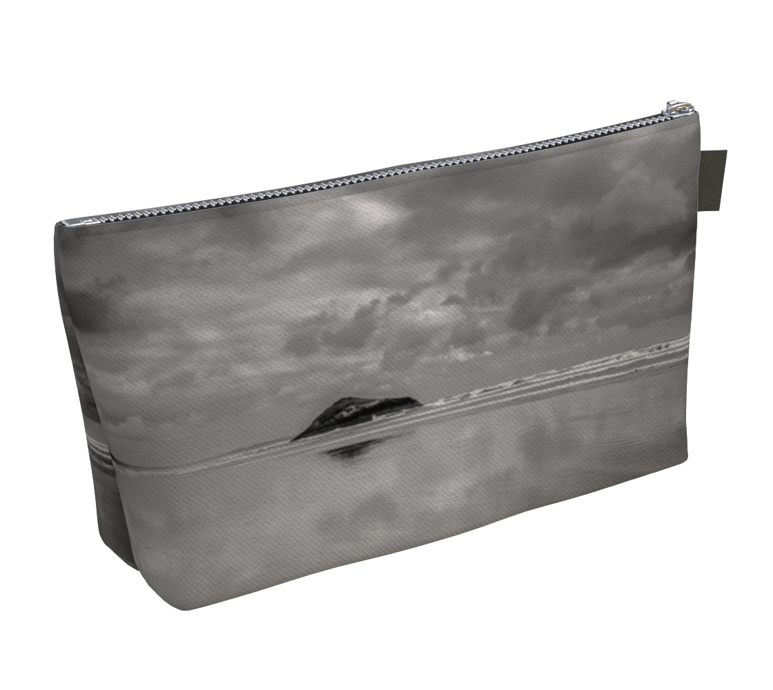 Long Beach Tofino Makeup Bags featuring printed artwork by Roxy Hurtubise available in 2 sizes on VanIsleGoddess.Com 