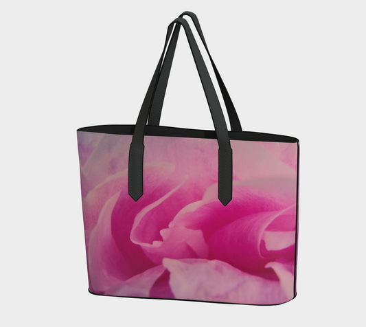 Petal Romance Vegan Leather Tote Bag