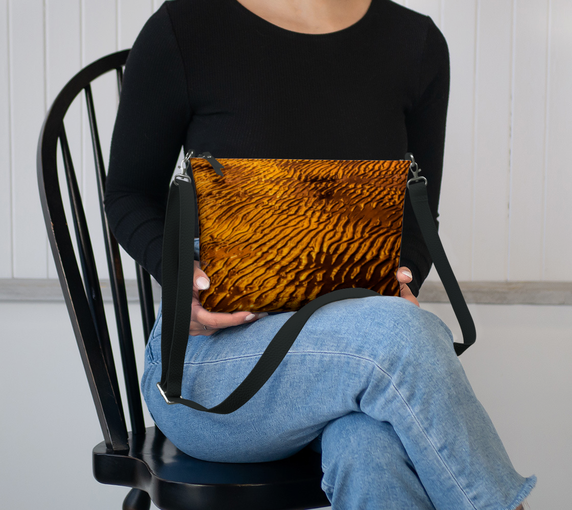 Golden Sand Vegan Leather Crossbody Purse