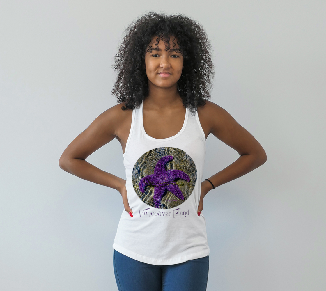 Made from 60% spun cotton and 40% poly for a mix of comfort and performance, you get it all (including my photography and digital art) with this custom printed racerback tank top.   Van Isle Goddess Next Level racerback tank top will quickly become you go-to tank top because of the super comfy fit!