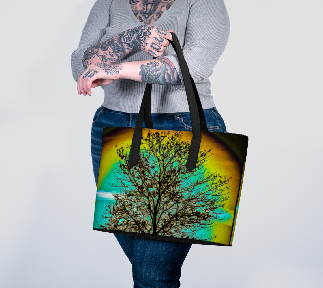 Island Tree Of Life Vegan Leather Tote Bag