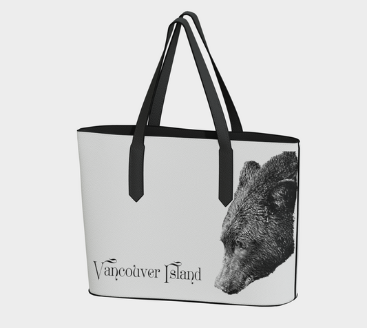 Vancouver Island Bear Vegan Leather Tote Bag