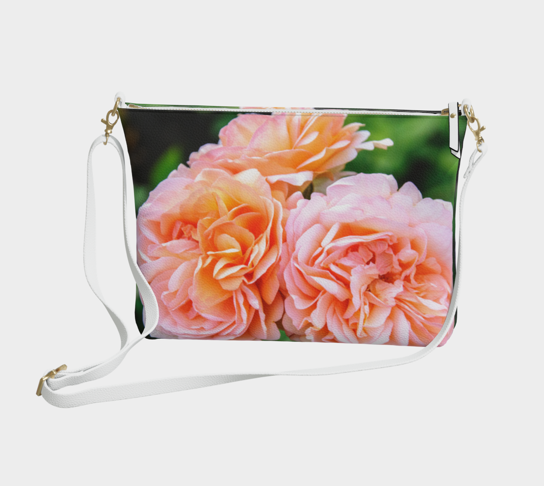 Happy Roses Vegan Leather Crossbody Purse