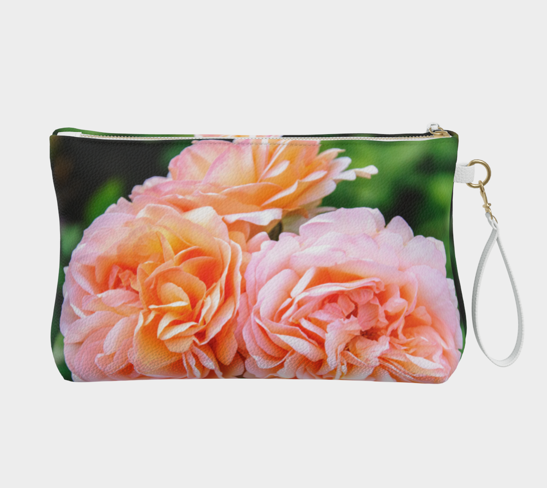 Happy Roses Vegan Leather Makeup Bag