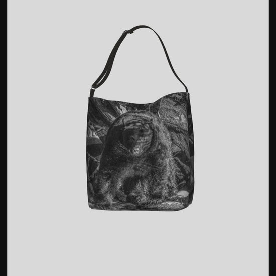 Video Salmon Seeker Bear Neoprene Day Tote: Majestic Wildlife-Inspired Print Bag
