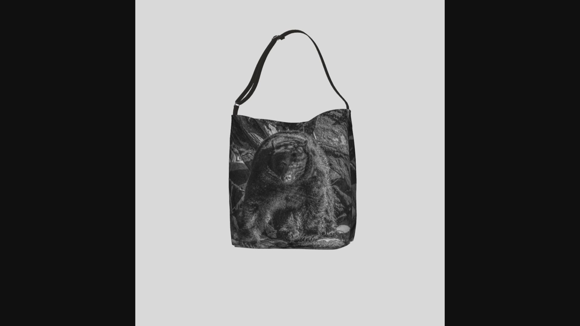 Video Salmon Seeker Bear Neoprene Day Tote: Majestic Wildlife-Inspired Print Bag