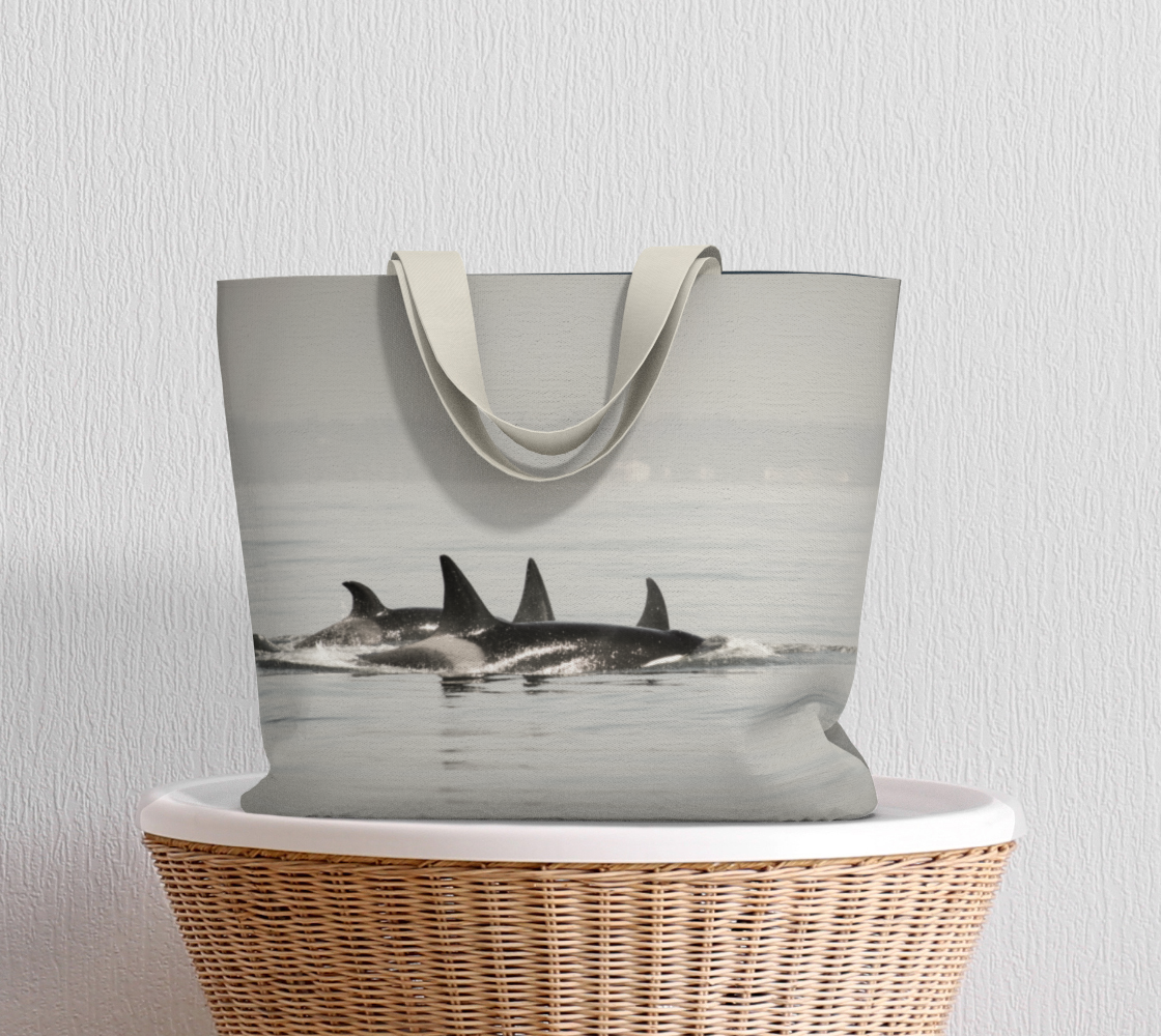Van Isle Goddess Orca Formation oversized market Tote.