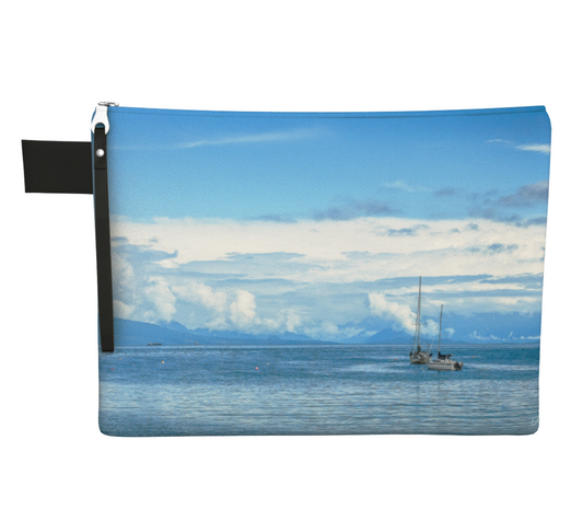 Azure Afternoon Zipper Carry All by Vanislegoddess.com available in 4 sizes.