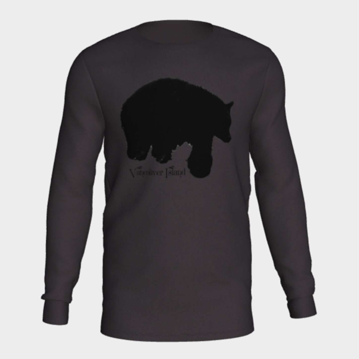 Bear Vancouver Island (Black Print) Long Sleeve Unisex T-Shirt Van Isle Goddess 100% cotton crew neck long sleeve super comfy tee is a must-have basic for any wardrobe.  Whether you’re going to a gig, a sports game, a rally, or just walking down the street, this lightweight, 100% cotton crew neck is perfect!