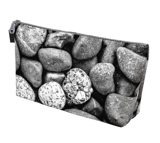 Beach Rocks Makeup Bag by Van Isle Goddess Vancouver island available in 2 sizes