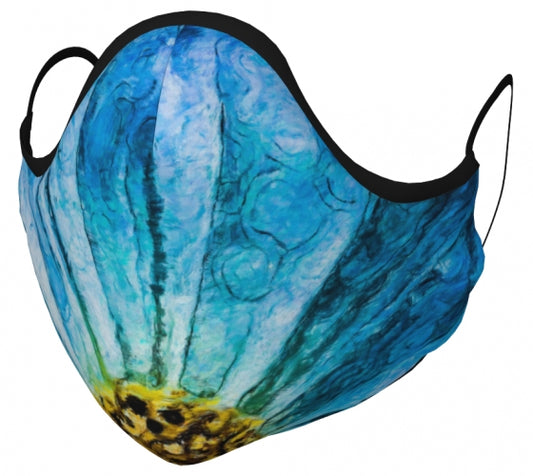 Blue Summer Floral Face Covering