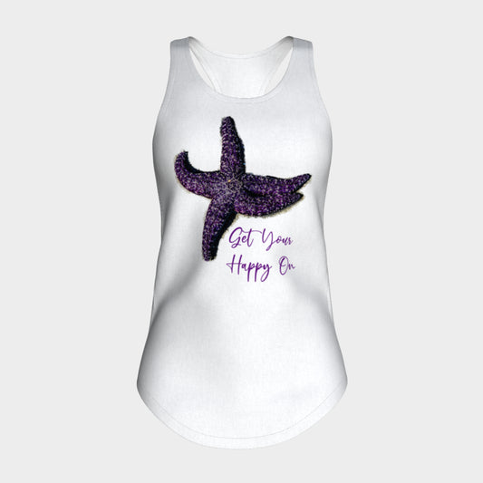 Get Your Happy Vancouver Island On Racerback Tank Top  Excellent choice for the summer or for working out.   Made from 60% spun cotton and 40% poly for a mix of comfort and performance, you get it all (including my photography and digital art) with this custom printed racerback tank top.