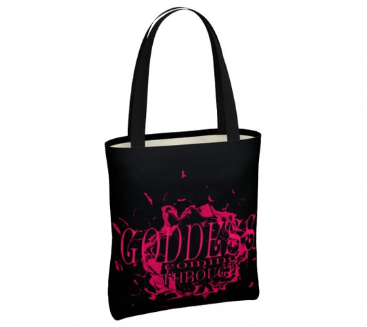 Goddess Coming Through (Black Pink) Basic or Urban Tote Bag