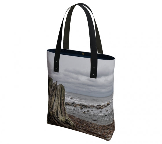 Gray Day Qualicum Beach Basic or Urban Tote Bag