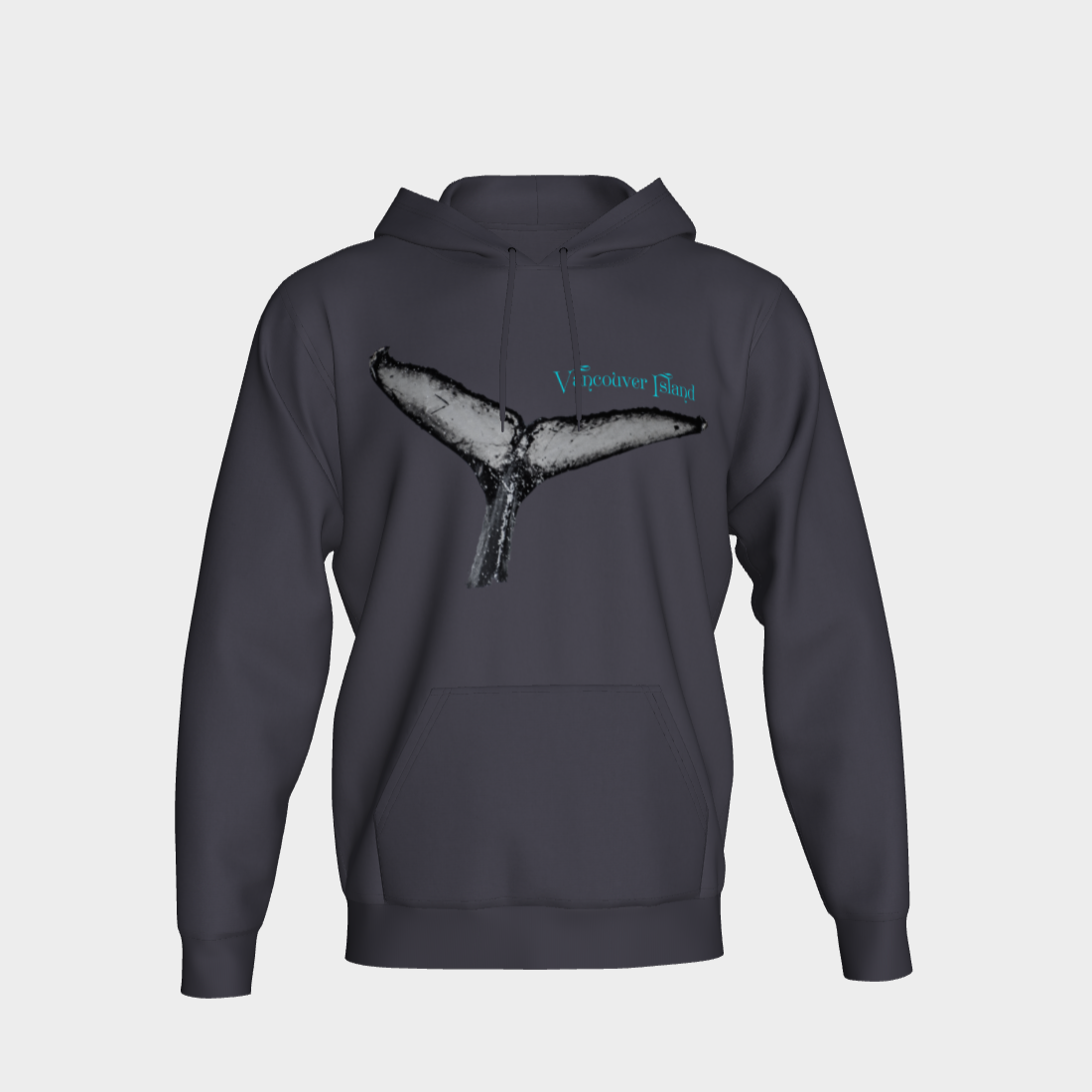 Humpback Whale Tail Vancouver Island Unisex Pullover Hoodie Your Van Isle Goddess unisex pullover hoodie is a great classic hoodie!  Created with state of the art tri-tex material which is a non-shrink poly middle encased in two layers of ultra soft cotton face and lining.