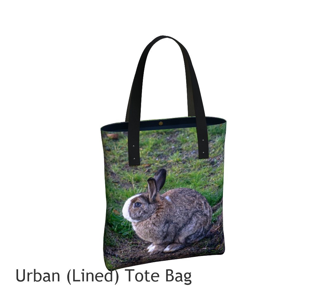 Love Bunny Tote Bag Basic and Urban Tote Bags featuring printed artwork by Roxy Hurtubise. 