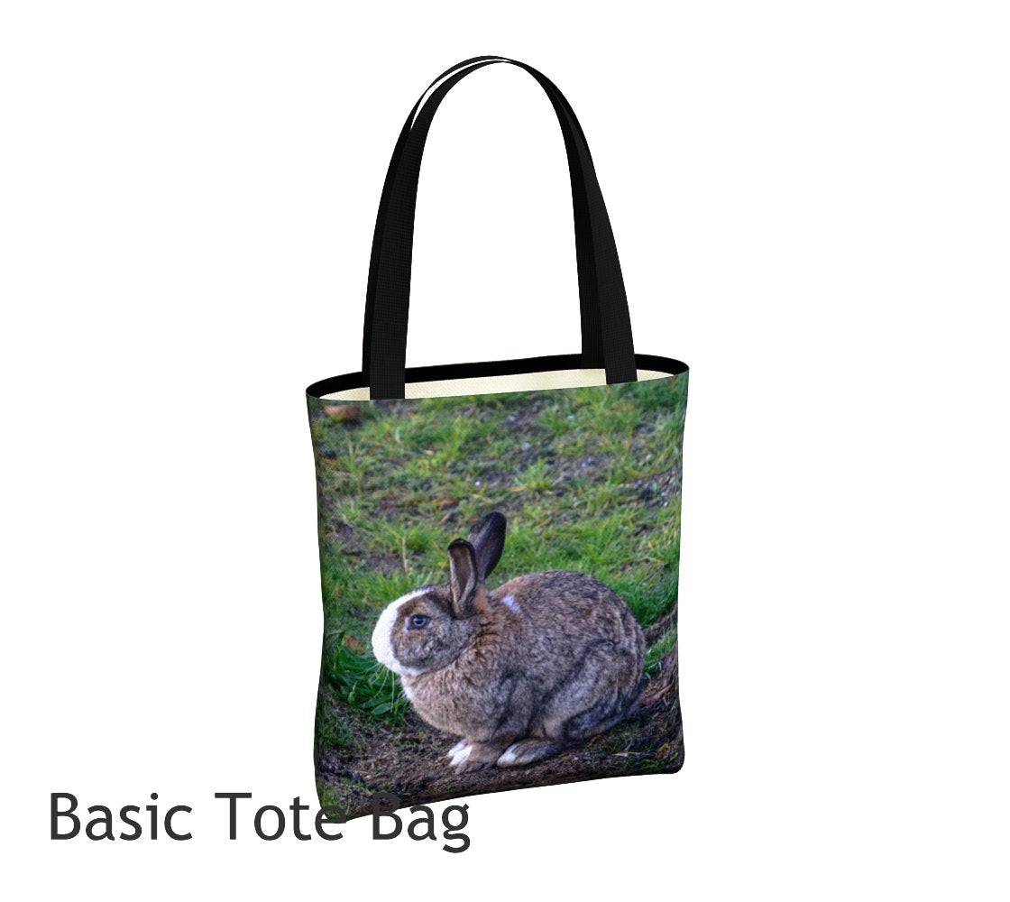 Love Bunny Tote Bag Basic and Urban Tote Bags featuring printed artwork by Roxy Hurtubise. 